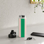 Vibrant green and beige stripes Water Bottle Gallery Image 4