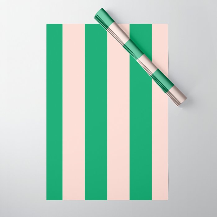 Vibrant green and beige stripes Wrapping Paper Gallery Image 1