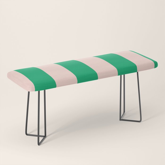 Vibrant green and beige stripes Bench Gallery Image 1