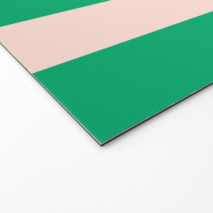 Vibrant green and beige stripes Welcome Mat Gallery Image 2