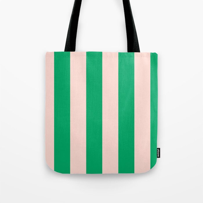 Vibrant green and beige stripes Tote Bag Gallery Image 1