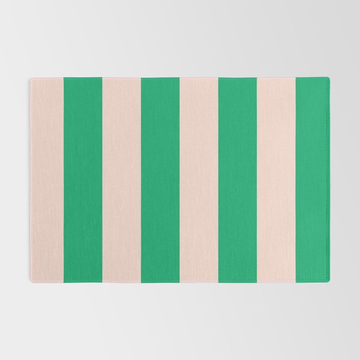 Vibrant green and beige stripes Rug Gallery Image 2