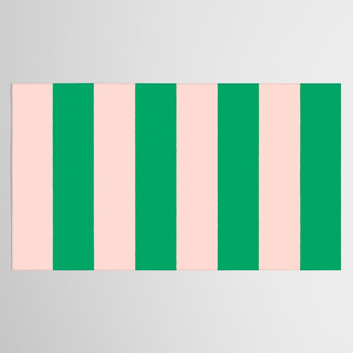 Vibrant green and beige stripes Tablecloth Gallery Image 2