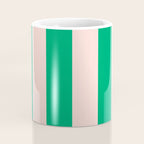 Vibrant green and beige stripes Coffee Mug Gallery Image 4