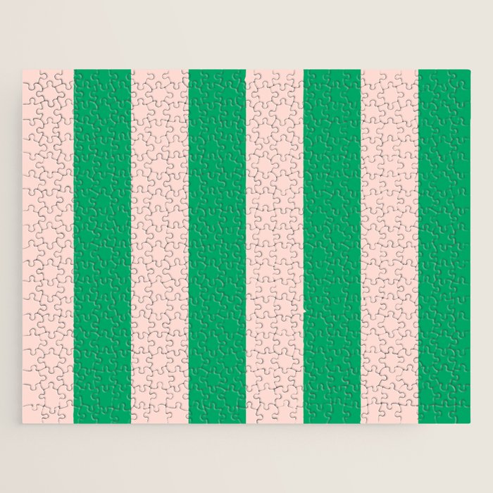 Vibrant green and beige stripes Jigsaw Puzzle Gallery Image 1