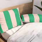 Vibrant green and beige stripes Pillow Sham Gallery Image 2