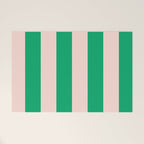 Vibrant green and beige stripes Welcome Mat Gallery Image 1