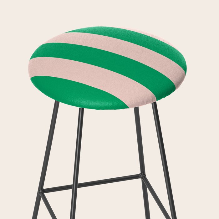Vibrant green and beige stripes Stool Gallery Image 2