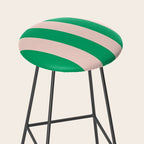 Vibrant green and beige stripes Stool Gallery Image 2