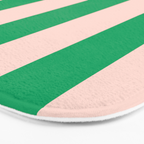 Vibrant green and beige stripes Bath Mat Gallery Image 3