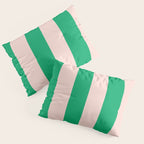 Vibrant green and beige stripes Pillow Sham Gallery Image 3