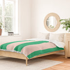 Vibrant green and beige stripes Duvet Cover Gallery Image 2