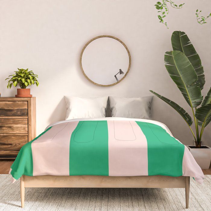 Vibrant green and beige stripes Comforter Gallery Image 3