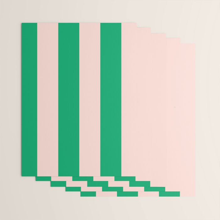 Vibrant green and beige stripes Wrapping Paper Gallery Image 3