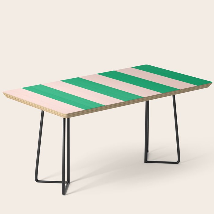 Vibrant green and beige stripes Coffee Table Gallery Image 1