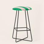 Vibrant green and beige stripes Stool Gallery Image 1