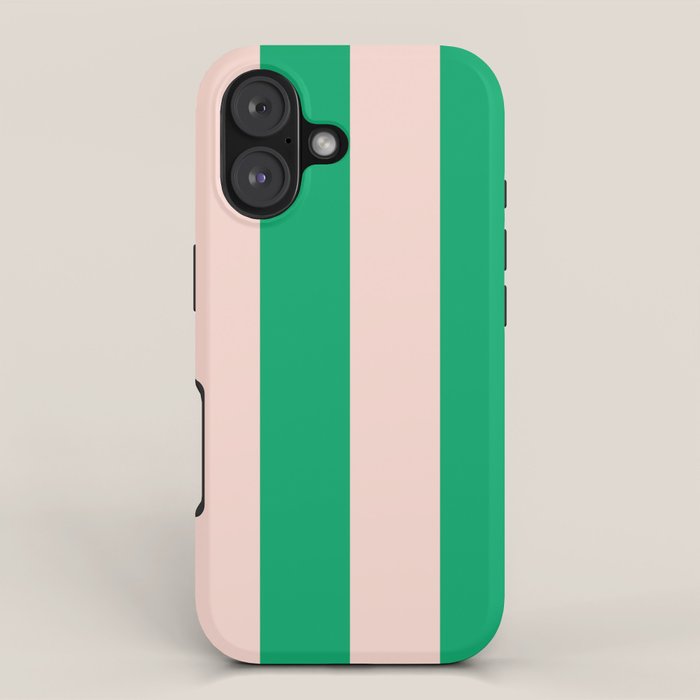 Vibrant green and beige stripes iPhone Case Gallery Image 1