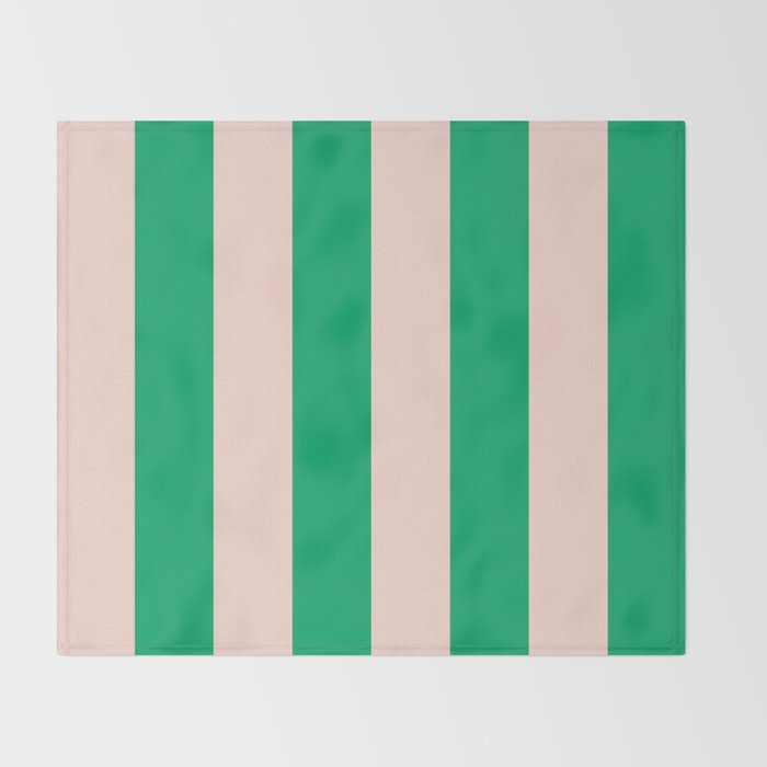 Vibrant green and beige stripes Throw Blanket Gallery Image 2