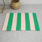 Vibrant green and beige stripes Rug Gallery Image 1