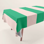 Vibrant green and beige stripes Tablecloth Gallery Image 1