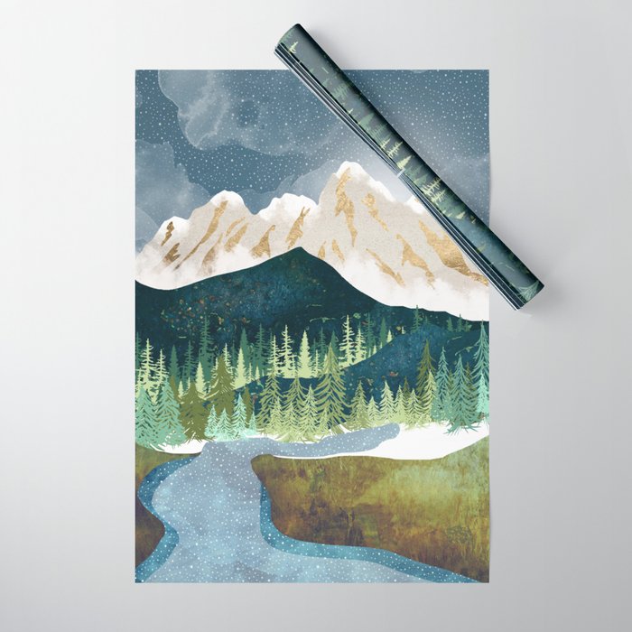 Mountain River Wrapping Paper Gallery Image 1