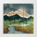 Mountain River Wood Wall Art Gallery Image 1