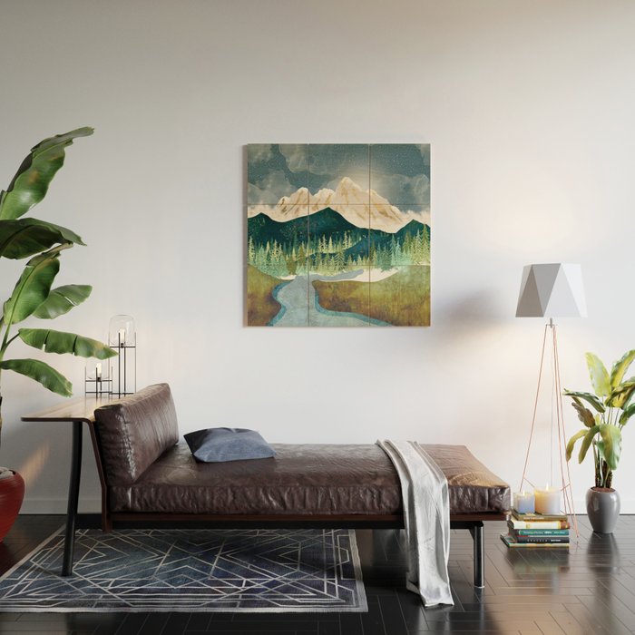 Mountain River Wood Wall Art Gallery Image 2