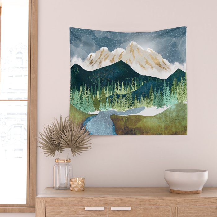 Mountain River Wall Tapestry Gallery Image 2
