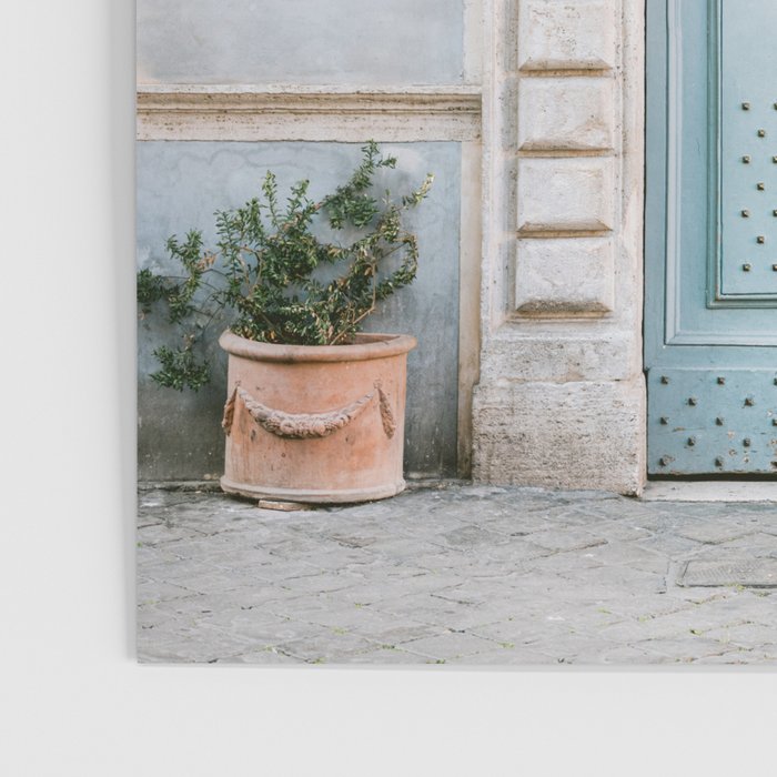 Baby blue Trastevere Rome front door | Italy pastel travel photography | Front door collection Poster Gallery Image 3