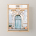 Baby blue Trastevere Rome front door | Italy pastel travel photography | Front door collection Mini Art Print Gallery Image 1