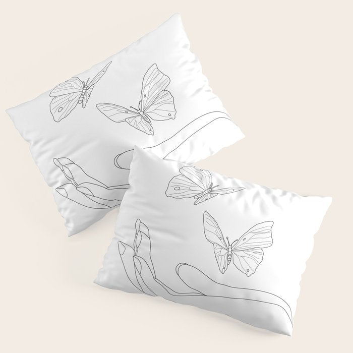 Butterflies on the Palm of the Hand Pillow Sham Gallery Image 3