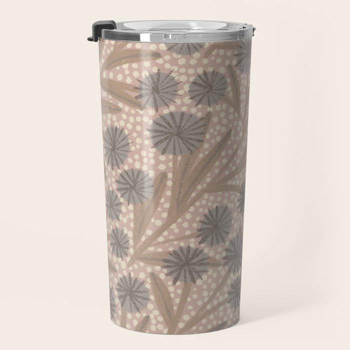 Summer Garden / Pink & Gray Travel Mug Gallery Image 3