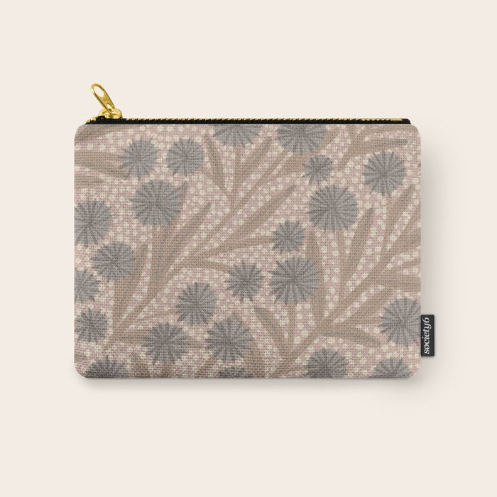 Summer Garden / Pink & Gray Carry All Pouch Gallery Image 1