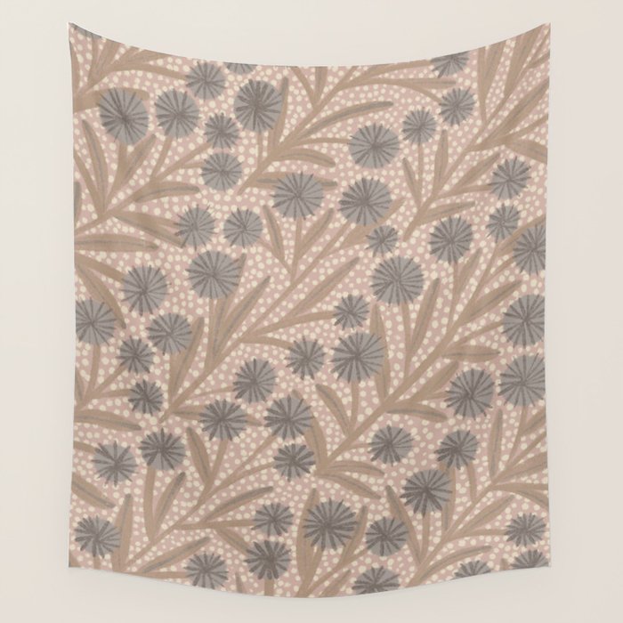 Summer Garden / Pink & Gray Wall Tapestry Gallery Image 4