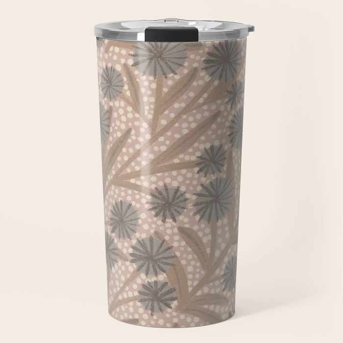 Summer Garden / Pink & Gray Travel Mug Gallery Image 1