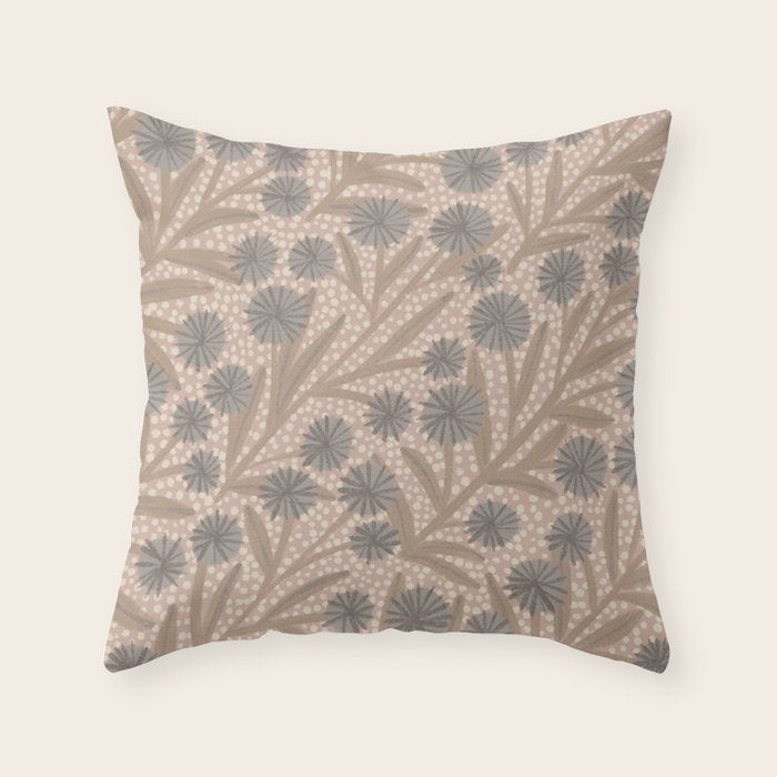 Summer Garden / Pink & Gray Throw Pillow Gallery Image 6