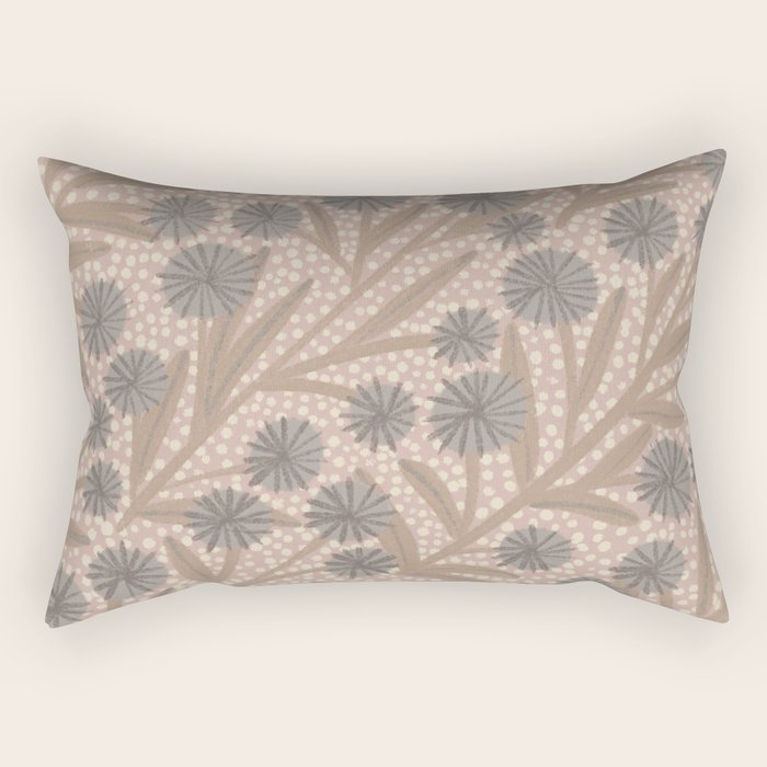 Summer Garden / Pink & Gray Rectangular Pillow Gallery Image 1
