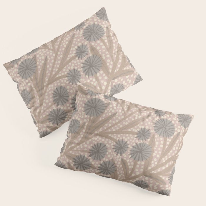 Summer Garden / Pink & Gray Pillow Sham Gallery Image 3