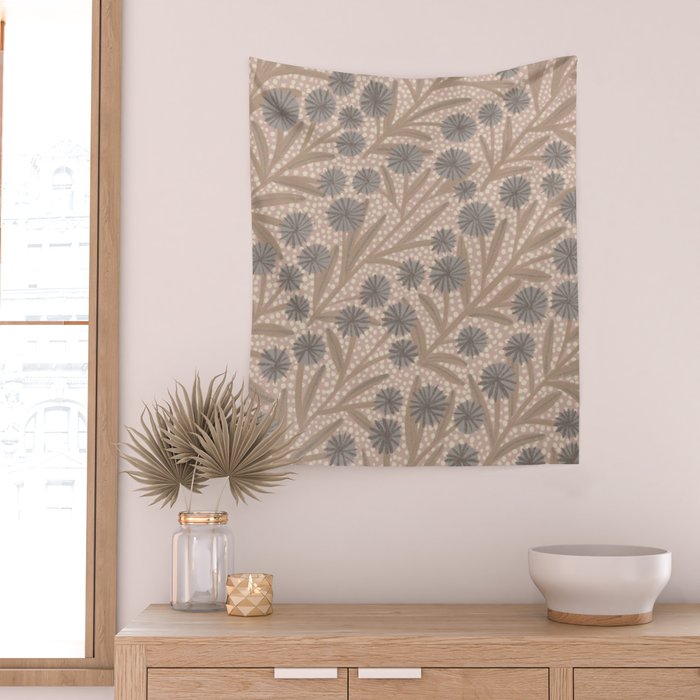 Summer Garden / Pink & Gray Wall Tapestry Gallery Image 2