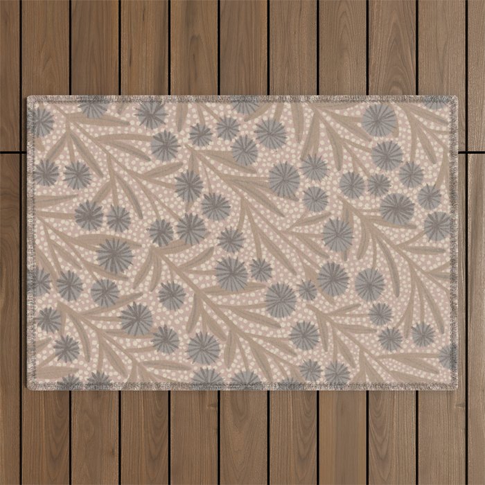 Summer Garden / Pink & Gray Outdoor Rug Gallery Image 1