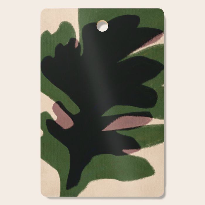 Abstract botanical-Leaf black  Cutting Board Gallery Image 1