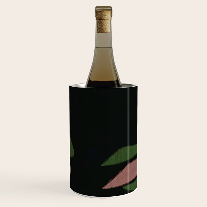 Abstract botanical-Leaf black  Wine Chiller Gallery Image 1