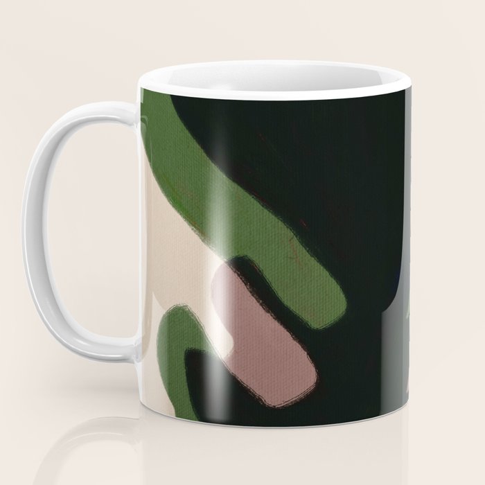 Abstract botanical-Leaf black  Coffee Mug Gallery Image 3