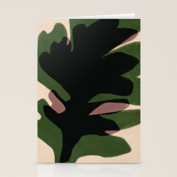 Abstract botanical-Leaf black  Stationery Card Gallery Image 2