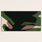 Abstract botanical-Leaf black  Desk Mat Gallery Image 3