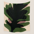 Abstract botanical-Leaf black  Wall Tapestry Gallery Image 4