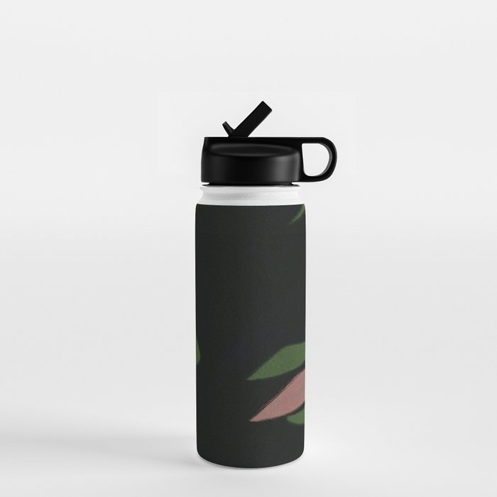 Abstract botanical-Leaf black  Water Bottle Gallery Image 1