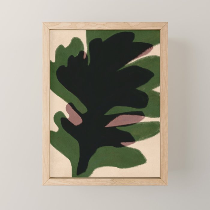 Abstract botanical-Leaf black  Mini Art Print Gallery Image 1