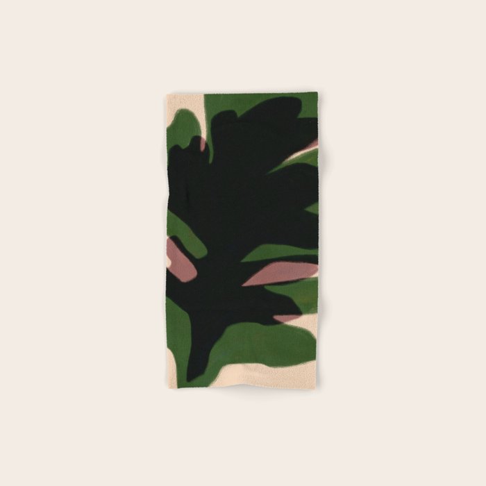 Abstract botanical-Leaf black  Bath Towel Gallery Image 1