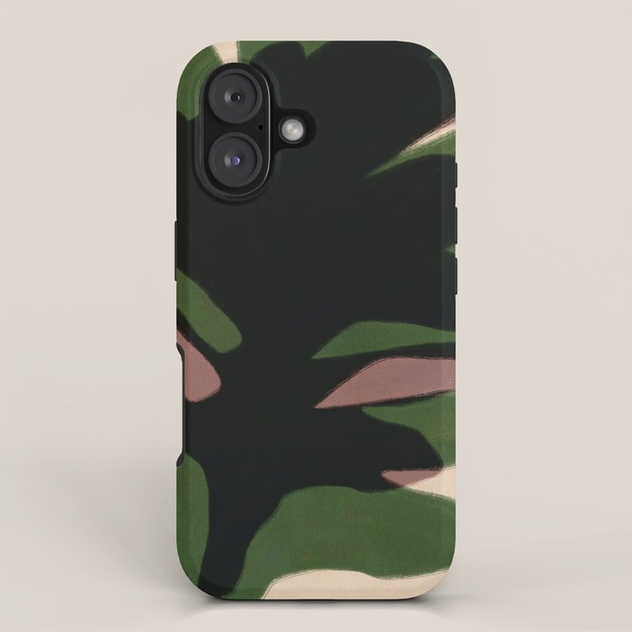 Abstract botanical-Leaf black  iPhone Case Gallery Image 1